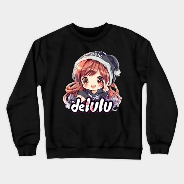 Delulu Anime Girl Crewneck Sweatshirt by MaystarUniverse